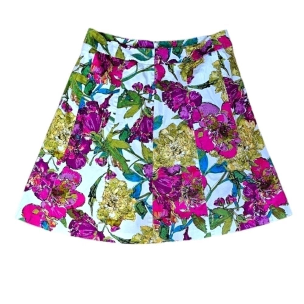 Lane Bryant 16W Floral A-Line Skirt Plus Size Pink Purple Spring Summer